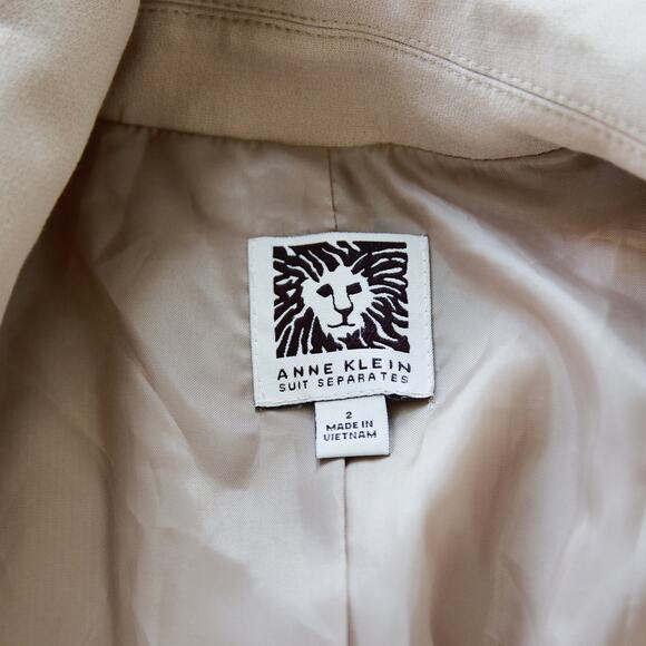 Ann Klein Beige Long Blazer coat size 2 XS - Picture 3 of 5